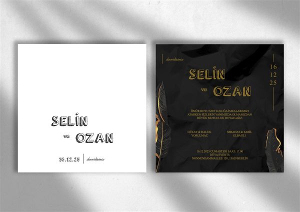 Kare Baskılı Zarflı Davetiye | KBZ-0034 |